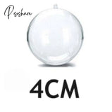 10Pc Christmas Transparent Ball Plastic Trees Open Box Bauble Ornament Wedding Gift Present Party