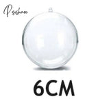 10Pc Christmas Transparent Ball Plastic Trees Open Box Bauble Ornament Wedding Gift Present Party