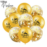 10Pcs Eid Mubarak Latex Balloon Ramadan Kareem Decoration Air Globos Muslim Islamic Festival Party