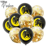 10Pcs Eid Mubarak Latex Balloon Ramadan Kareem Decoration Air Globos Muslim Islamic Festival Party