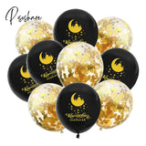 10Pcs Eid Mubarak Latex Balloon Ramadan Kareem Decoration Air Globos Muslim Islamic Festival Party