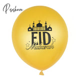 10Pcs Eid Mubarak Latex Balloon Ramadan Kareem Decoration Air Globos Muslim Islamic Festival Party