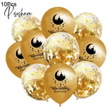 10Pcs Eid Mubarak Latex Balloon Ramadan Kareem Decoration Air Globos Muslim Islamic Festival Party