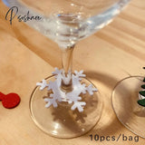 10Pcs/Lot Christmas Wine Glass Decoration Happy New Year Snowflake Xmas Tree Gift Box Xmas