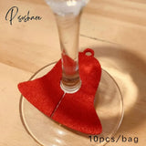 10Pcs/Lot Christmas Wine Glass Decoration Happy New Year Snowflake Xmas Tree Gift Box Xmas