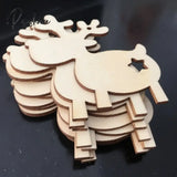 10Pcs Wooden Tree Embellishments Wood Christmas Blanks With Twines For Diy Craft Card Decor A