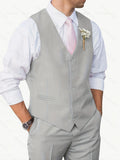 2-Piece Men's Classic Solid Color Dress Suit Set - Single Breasted V-Neck Waistcoat and Fitted Pants for Wedding, Party, Dance, and Formal Occasions - Stylish, Comfortable, and Versatile