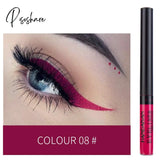 12 Colors Colorful Liquid Eyeliner Pen Waterproof Long-Lasting Big Eyes Makeup Smooth Quick-Drying