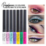 12 Colors Colorful Liquid Eyeliner Pen Waterproof Long-Lasting Big Eyes Makeup Smooth Quick-Drying