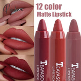 12 Colors Sexy Matte Lipstick Waterproof Long Lasting Color Rendering Non-Stick Velvet Lips Liner