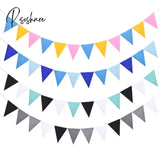 12 Flags 17Cm Colorful Felt Banner Garlands Birthday Bunting Pennant Baby Shower Wedding Garland