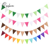 12 Flags 17Cm Colorful Felt Banner Garlands Birthday Bunting Pennant Baby Shower Wedding Garland