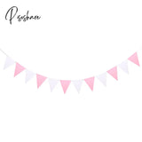 12 Flags 17Cm Colorful Felt Banner Garlands Birthday Bunting Pennant Baby Shower Wedding Garland