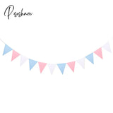 12 Flags 17Cm Colorful Felt Banner Garlands Birthday Bunting Pennant Baby Shower Wedding Garland