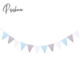 12 Flags 17Cm Colorful Felt Banner Garlands Birthday Bunting Pennant Baby Shower Wedding Garland
