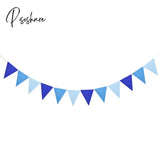 12 Flags 17Cm Colorful Felt Banner Garlands Birthday Bunting Pennant Baby Shower Wedding Garland