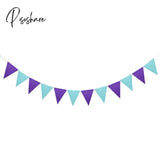 12 Flags 17Cm Colorful Felt Banner Garlands Birthday Bunting Pennant Baby Shower Wedding Garland
