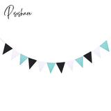 12 Flags 17Cm Colorful Felt Banner Garlands Birthday Bunting Pennant Baby Shower Wedding Garland
