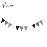 12 Flags 17Cm Colorful Felt Banner Garlands Birthday Bunting Pennant Baby Shower Wedding Garland