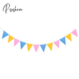 12 Flags 17Cm Colorful Felt Banner Garlands Birthday Bunting Pennant Baby Shower Wedding Garland