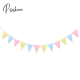 12 Flags 17Cm Colorful Felt Banner Garlands Birthday Bunting Pennant Baby Shower Wedding Garland
