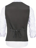 Elegant All-Season Men's Tuxedo - 3-Piece Suit with Peak Lapels, Machine-Washable, Perfect for Weddings & Business Events