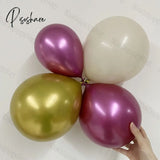 124Pcs Red Gold Sand White Balloons Arch Garland Kit Metal Plam Leaves Diy Balloon Valentine’s Day