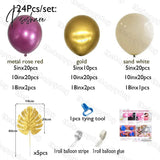 124Pcs Red Gold Sand White Balloons Arch Garland Kit Metal Plam Leaves Diy Balloon Valentine’s Day