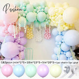 126/182Pcs Multicolor Macaron Pastel Balloon Garland Rainbow Latex Balloons Air Globos Birthday