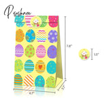 12Pcs Easter Gift Bags With Stickers Cute Rabbit Food Cookies Packaging Candy Kraft Paper Boxes