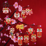 12Pcs/Lot Chinese New Year Decorations 2023 Tiger Lunar Decoration Pendant Navidad Red Envelope