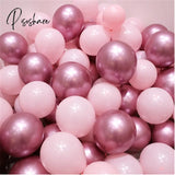 12Pcs/Lot Pink Latex Balloon Chrome Red Hot Silver Metal Baby Shower Birthday Party Wedding