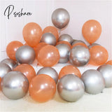 12Pcs/Lot Pink Latex Balloon Chrome Red Hot Silver Metal Baby Shower Birthday Party Wedding