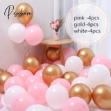 12Pcs/Lot Pink Latex Balloon Chrome Red Hot Silver Metal Baby Shower Birthday Party Wedding