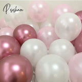 12Pcs/Lot Pink Latex Balloon Chrome Red Hot Silver Metal Baby Shower Birthday Party Wedding