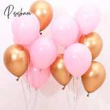 12Pcs/Lot Pink Latex Balloon Chrome Red Hot Silver Metal Baby Shower Birthday Party Wedding