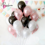 12Pcs/Lot Pink Latex Balloon Chrome Red Hot Silver Metal Baby Shower Birthday Party Wedding