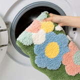 Soft Absorbent Polyester Floral Bathroom Rug Mat - Non-Slip Comfortable Bath Mat for Floor, Sink, Bathtub, Shower - Ideal for Spring Decor and Christmas Gift, Christmas Decor