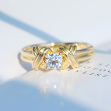 White Zircon Interwoven Pattern Ring Groove Ring Jewelry Wedding Engagement Ring Anniversary Gift