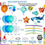 164Pcs/Set Ocean World Birthday Party Decorations Balloons Garland Kit Octopus Foil Balloon Arch