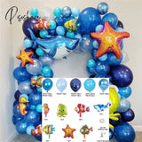 164Pcs/Set Ocean World Birthday Party Decorations Balloons Garland Kit Octopus Foil Balloon Arch