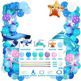 164Pcs/Set Ocean World Birthday Party Decorations Balloons Garland Kit Octopus Foil Balloon Arch