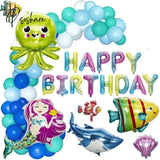 164Pcs/Set Ocean World Birthday Party Decorations Balloons Garland Kit Octopus Foil Balloon Arch