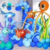 164Pcs/Set Ocean World Birthday Party Decorations Balloons Garland Kit Octopus Foil Balloon Arch