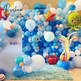 164Pcs/Set Ocean World Birthday Party Decorations Balloons Garland Kit Octopus Foil Balloon Arch