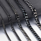 1pc Men's Stainless Steel Cuban Link Chain Necklace, Artificial Jewelry Accessories, 3.0mm/5.0mm/7.0mm Length 60cm/23.62''