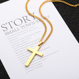 1pc Black Cross Pendant Necklace For Men, Simple And Fashion Prayer Jewelry Amulet Protection, father's day gift