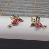 1pair Creative Fashion Shining Exquisite Cute Long Chain Hummingbird Animal Threader Earrings, Elegant Ear Lines, Birthday Party Jewelry Anniversary Gift