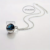 1pc 12 Constellation Necklace, Starry Sky Luminous Glass Ball Pendant Necklace, For Men Women, father's day gift