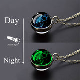 1pc 12 Constellation Necklace, Starry Sky Luminous Glass Ball Pendant Necklace, For Men Women, father's day gift